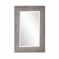 Homeroots Warm Gray Faux Wood Beveled Rectangular Mirror 401217